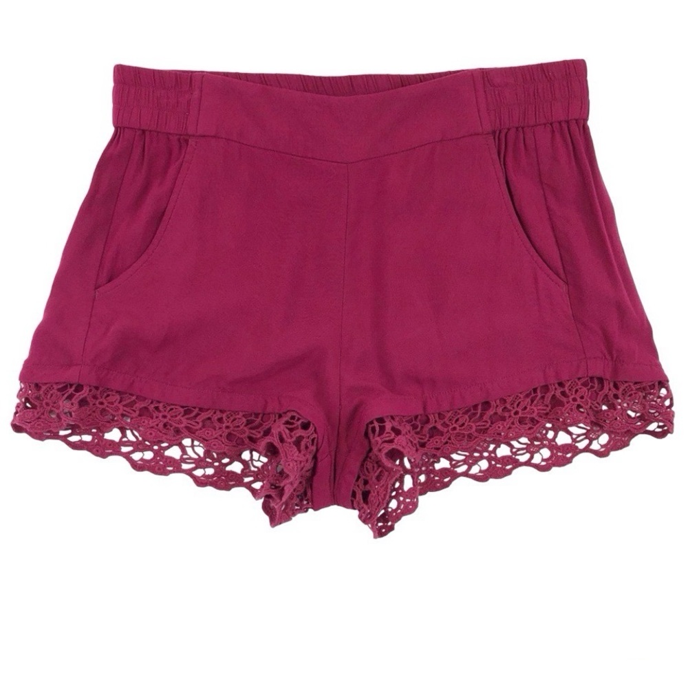 Express Crochet Lace Hem Pull On Shorts Size Small